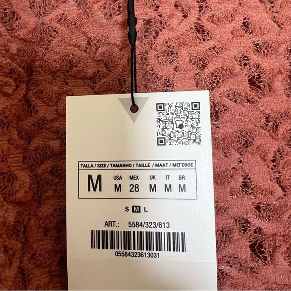 Zara Pink Lace Mesh Bodysuit - Picture 5 of 6